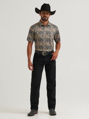 Wrangler All Terrain Gear Men's Performance Polo Shirt in Kelp Landscape