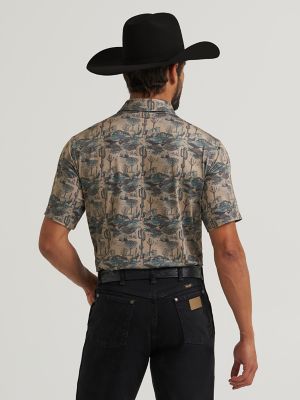 Wrangler All Terrain Gear Men's Performance Polo Shirt in Kelp Landscape