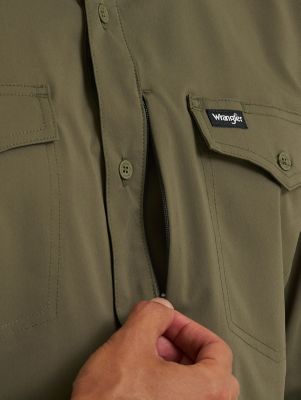 Wrangler All Terrain Gear Men's Live-In Solid Shirt in Olive Night alternative view 5