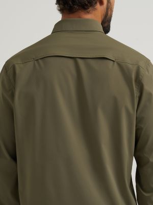Wrangler All Terrain Gear Men's Live-In Solid Shirt in Olive Night alternative view 6