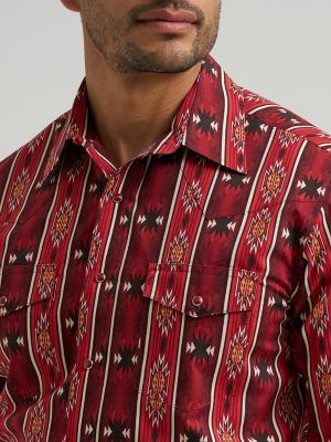 Men's Checotah&reg; Long Sleeve Western Snap Printed Shirt in Oxide Red