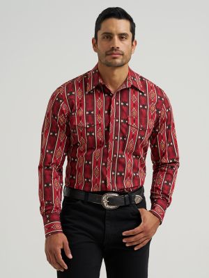 Men's Checotah&reg; Long Sleeve Western Snap Printed Shirt in Oxide Red