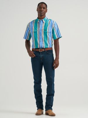 Wrangler All Terrain Gear Men's Stripe Performance Snap Shirt
