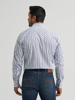 Men's 20X&reg; Competition Advanced Comfort Long Sleeve Two Pocket Western Snap Shirt in Curly Stripes
