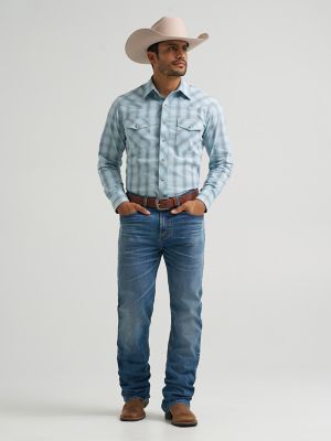 Men's 20X&reg; Competition Advanced Comfort Long Sleeve Two Pocket Western Snap Shirt in Forget Me Blue alternative view