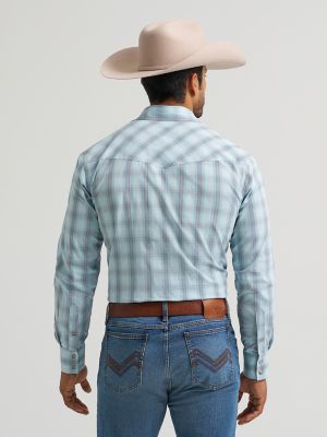 Men's 20X&reg; Competition Advanced Comfort Long Sleeve Two Pocket Western Snap Shirt in Forget Me Blue alternative view 2