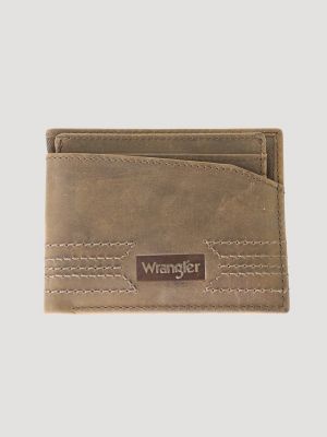 Men's Leather and Canvas Removable Passcase Wallet