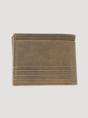 Men's Leather and Canvas Removable Passcase Wallet