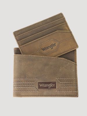 Men's Leather and Canvas Removable Passcase Wallet