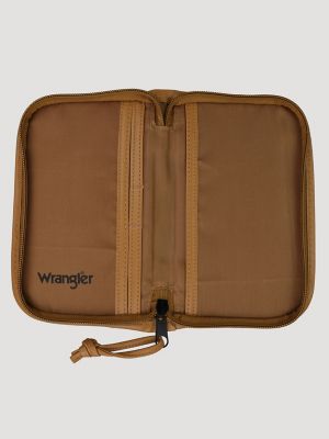 Men's Canvas Zip Wallet and Journal in Brown