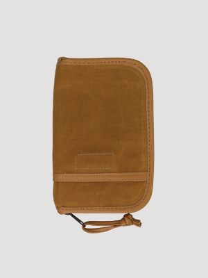Men's Canvas Zip Wallet and Journal in Brown