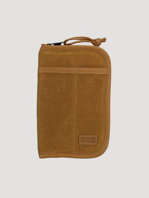 Men's Canvas Zip Wallet and Journal in Brown
