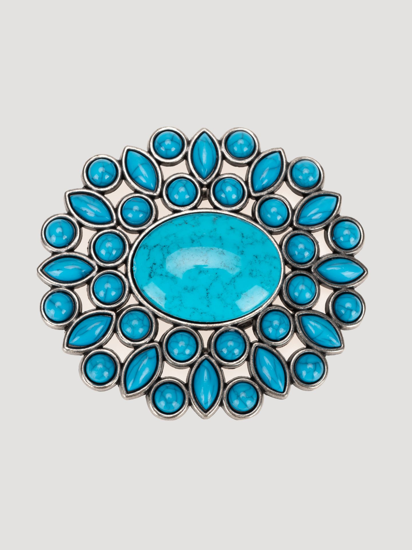 Женский ремень Wrangler Turquoise Starburst Belt Buckle, цвет: Бирюзовый — фото 1