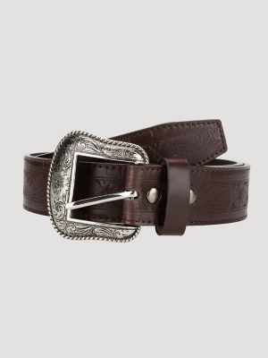 Men's Floral Whipstitch Embossed Belt | Men's ACCESSORIES | Wrangler®