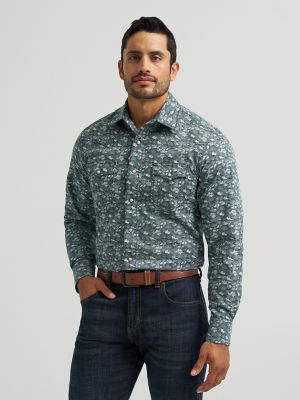Men's Wrangler Retro® Premium Long Sleeve Western Snap Printed Shirt