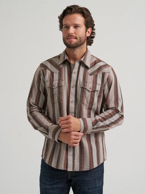 Men's Wrangler Retro® Premium Stripe Western Snap Shirt