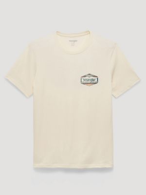 Southwestern Stripe Logo Back Graphic T-Shirt in Egret