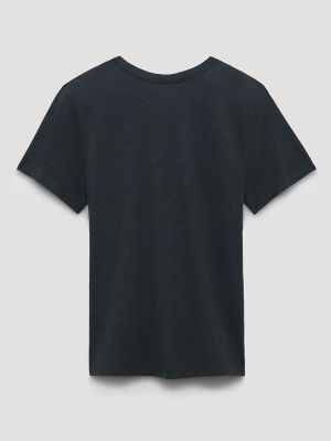 Women's Wrangler Rope Logo Reg Fit Tee in Washed Black