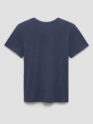Thundering Horse Reg Fit Graphic Tee in Ombre Blue