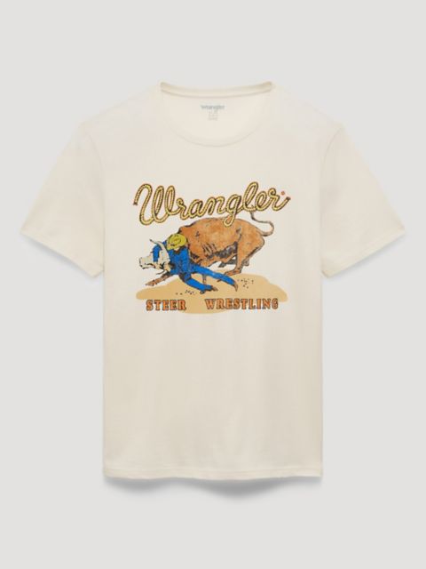 Мужские футболки Wrangler Steer Wrestling Back Graphic T-Shirt