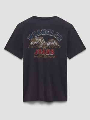 Eagle Tough Service Back Graphic T-Shirt in Faded Black main view
