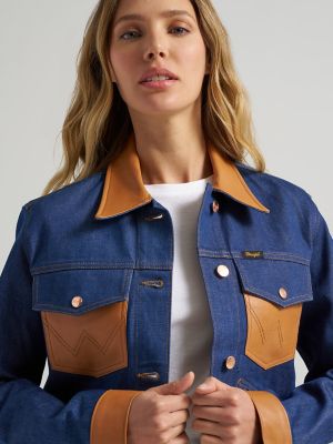 Dr. Scholl's x Wrangler Denim Leather Trim Jacket