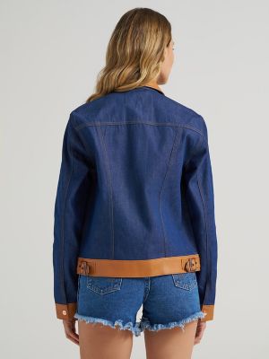 Dr. Scholl's x Wrangler Denim Leather Trim Jacket