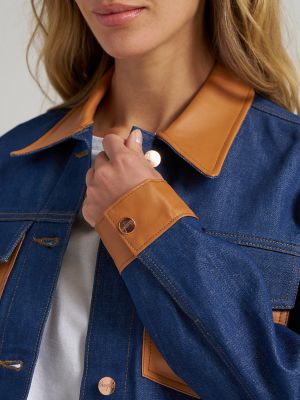 Dr. Scholl's x Wrangler Denim Leather Trim Jacket