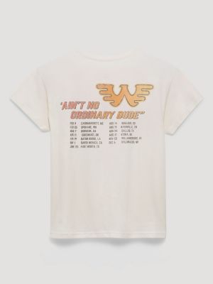 Waylon Jennings 75 Tour Retro Reg Dual Graphic Tee in Marshmallow