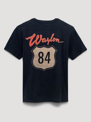 Waylon Jennings 84 Dual Graphic T-Shirt in Washed Black alternative view