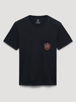 Lone Star Armadillo Back Graphic T-Shirt in Washed Black