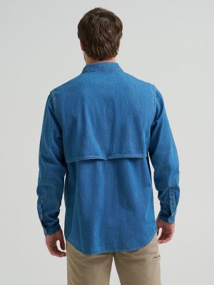 Chaco x Wrangler Denim Performance Shirt in Mid Wash