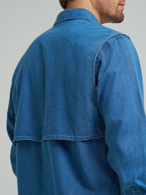 Chaco x Wrangler Denim Performance Shirt in Mid Wash