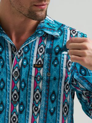 Chaco x Wrangler Checotah Outdoor Performance Shirt in Checotah Bluebird