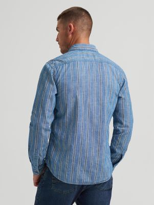 Men's Novelty Stripe Shirt in Chambray Stripe alternative view 2
