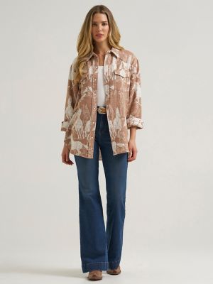 Women's Wrangler Jacquard Boyfriend Snap Shirt