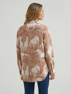 Women's Wrangler Jacquard Boyfriend Snap Shirt