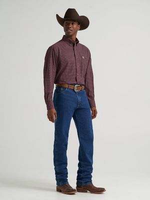 Wrangler&reg; George Strait&trade; Performance Button Down Shirt in Wine Cross alternative view
