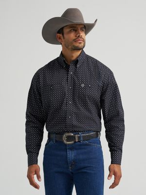Wrangler® George Strait™ Long Sleeve Button Down Two Pocket Shirt