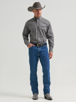 Wrangler&reg; George Strait&trade; Long Sleeve Button Down One Pocket Shirt in Heritage Ash alternative view