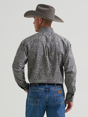 Wrangler&reg; George Strait&trade; Long Sleeve Button Down One Pocket Shirt in Heritage Ash alternative view 2