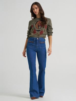 Women's Wrangler Stay A While Sweater in Horseshoe Green