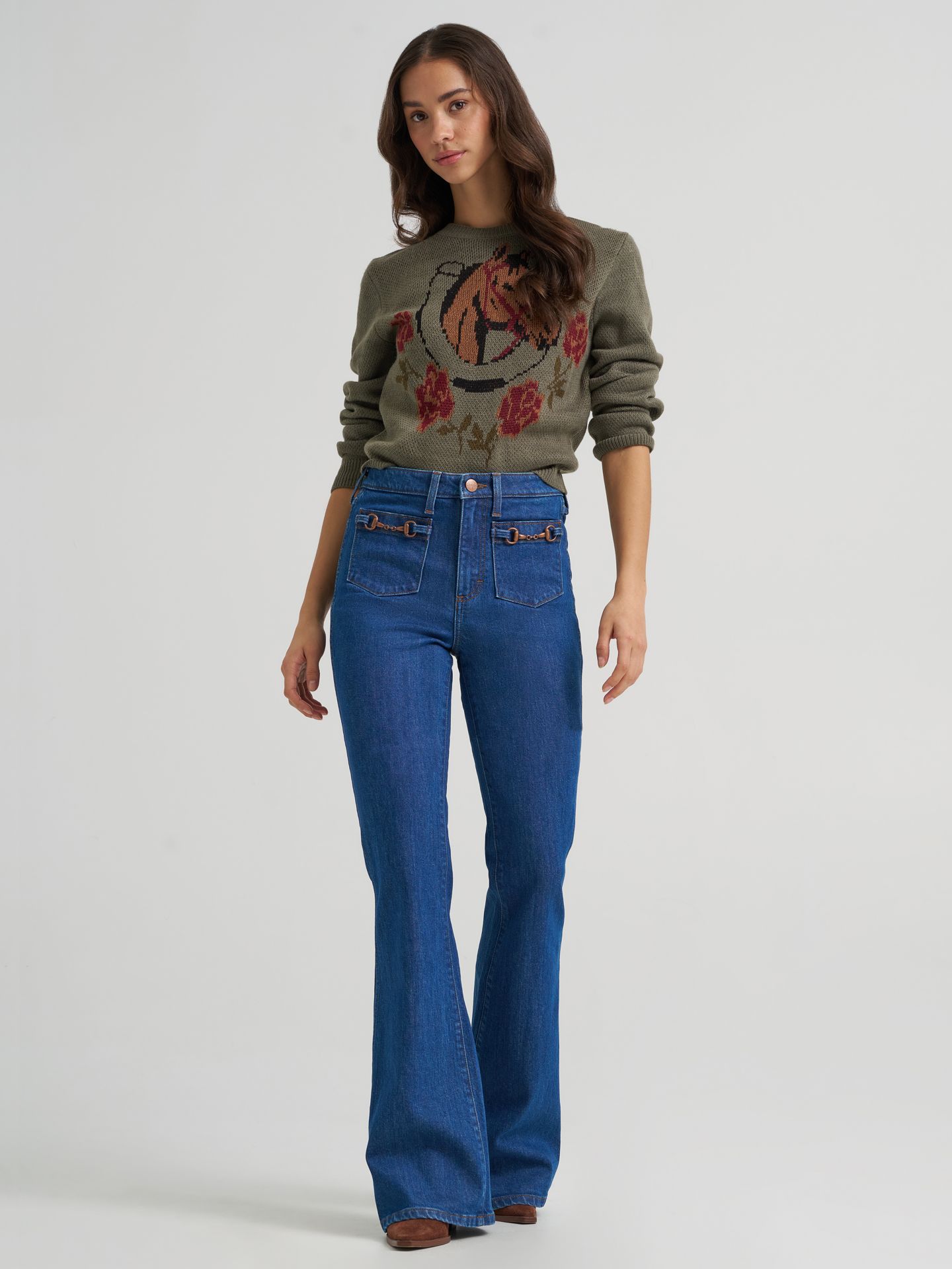 Женский свитер Wrangler Stay A While, цвет: Зелёный — фото 2