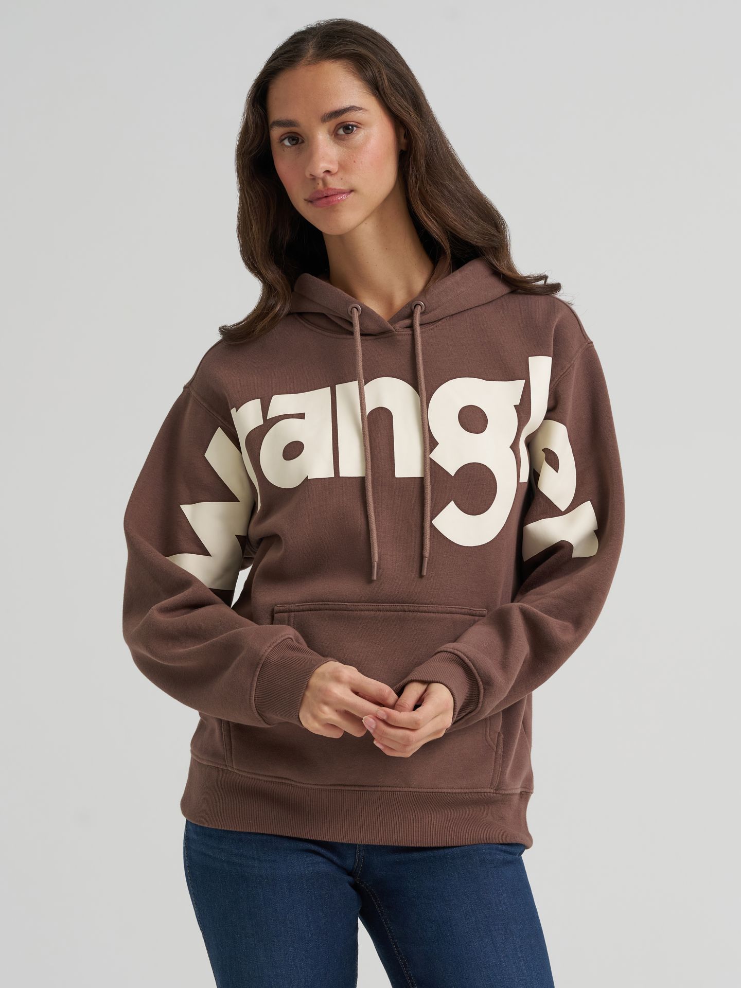 Женское худи Wrangler Wide Open Spaces Logo, цвет: Какао — фото 1