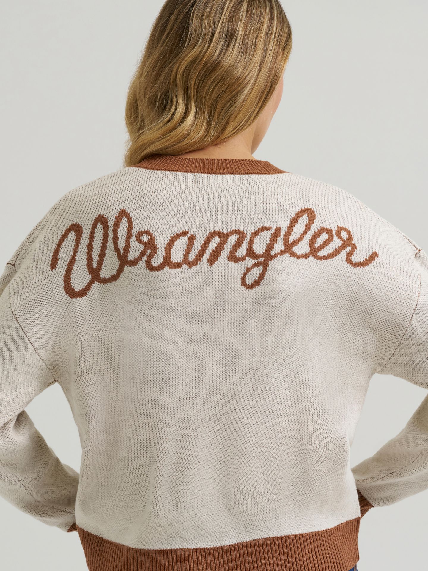 Женский кардиган Wrangler V-Neck, цвет: Кремовый — фото 4