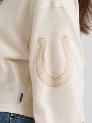 Women's Wrangler Western Polo Shirt in Cream alternative view 4