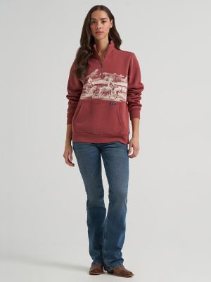 Women's Wrangler Wild West Pullover in Rose alternative view