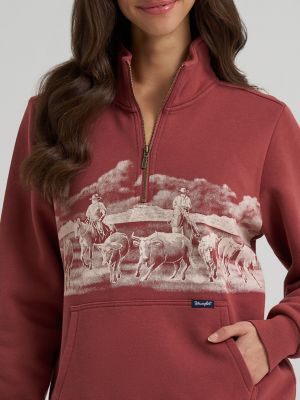 Women's Wrangler Wild West Pullover in Rose alternative view 3