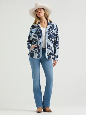 Women's Hay Away Big Sky Sherpa Snap Jacket in Mosaic Horseshoe