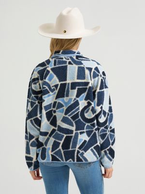 Women's Hay Away Big Sky Sherpa Snap Jacket in Mosaic Horseshoe